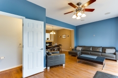 Powder room adjacent to living room.