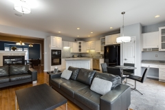 Family room adjacent to the kitchen.