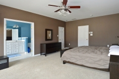 Master bedroom: looking into the ensuite bathroom.